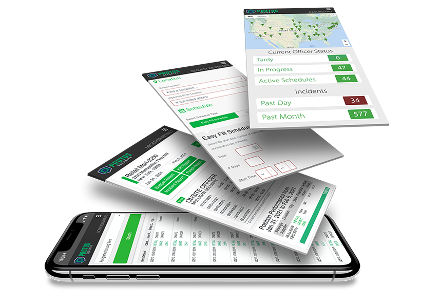 Protos portal mobile screens