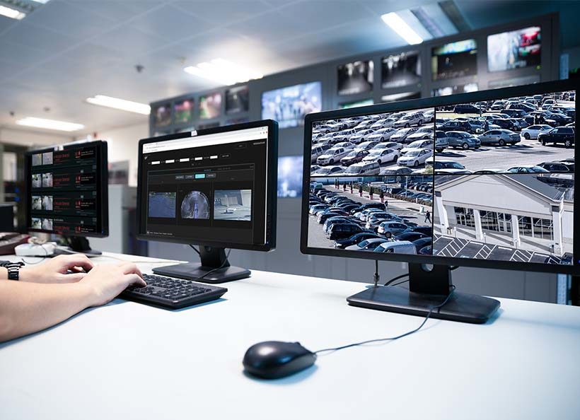 Security camera monitoring room