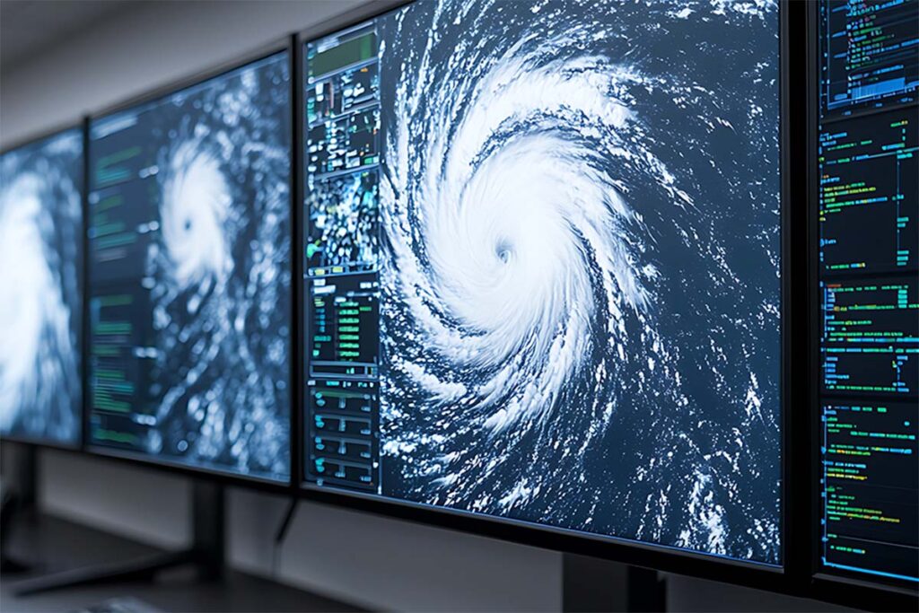 hurricane on monitor