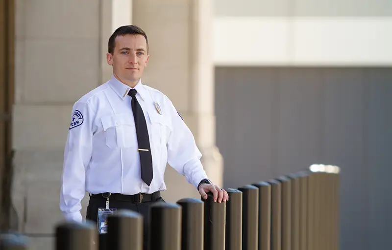 security guard standing at their post