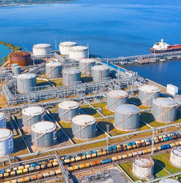 large outdoor shipping port for storage