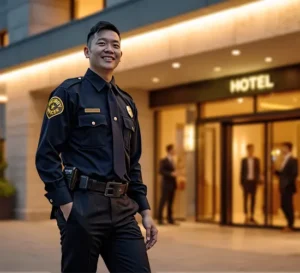 security officer standing at their post