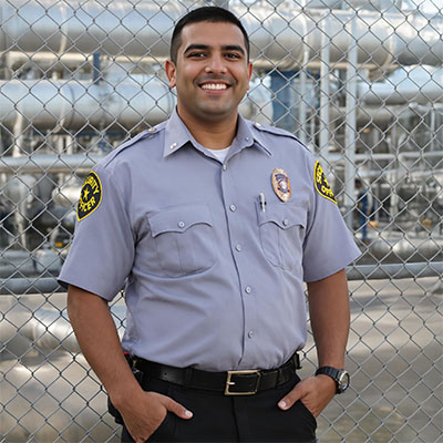 security officer standing at his post