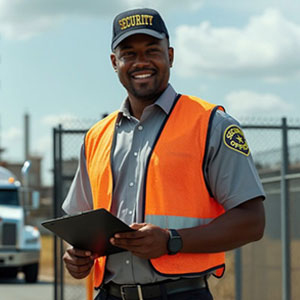 security officer standing at their post