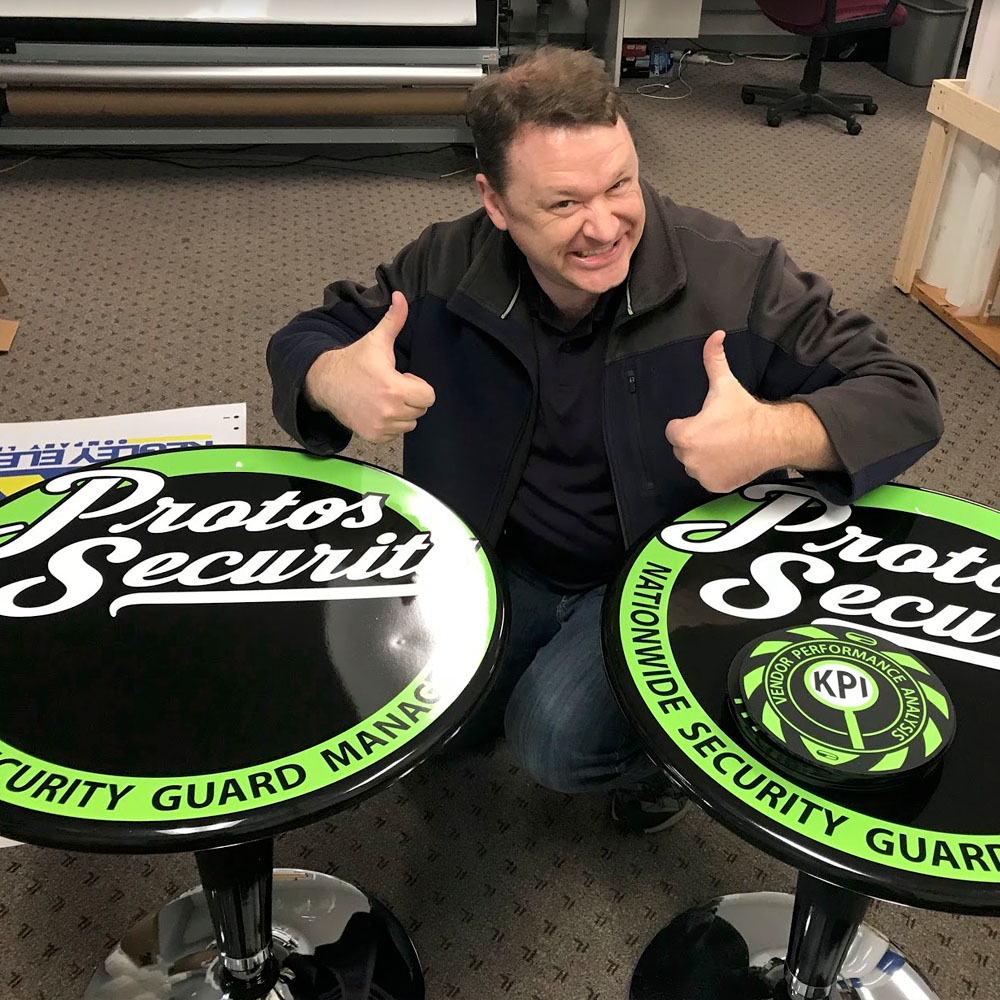 Protos Security branded tables
