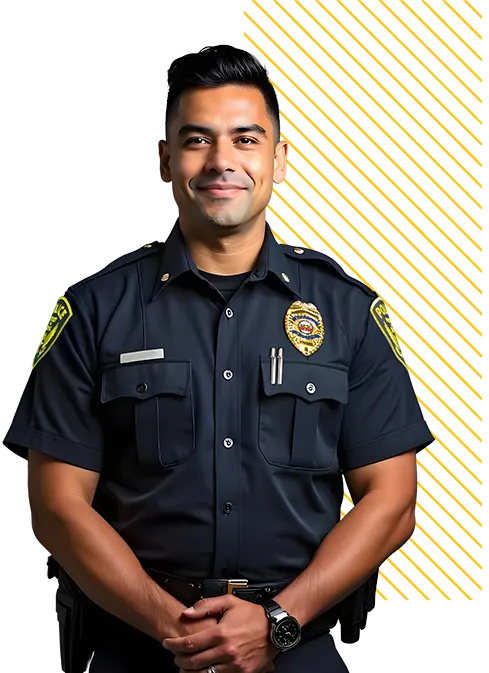 police officer standing guard