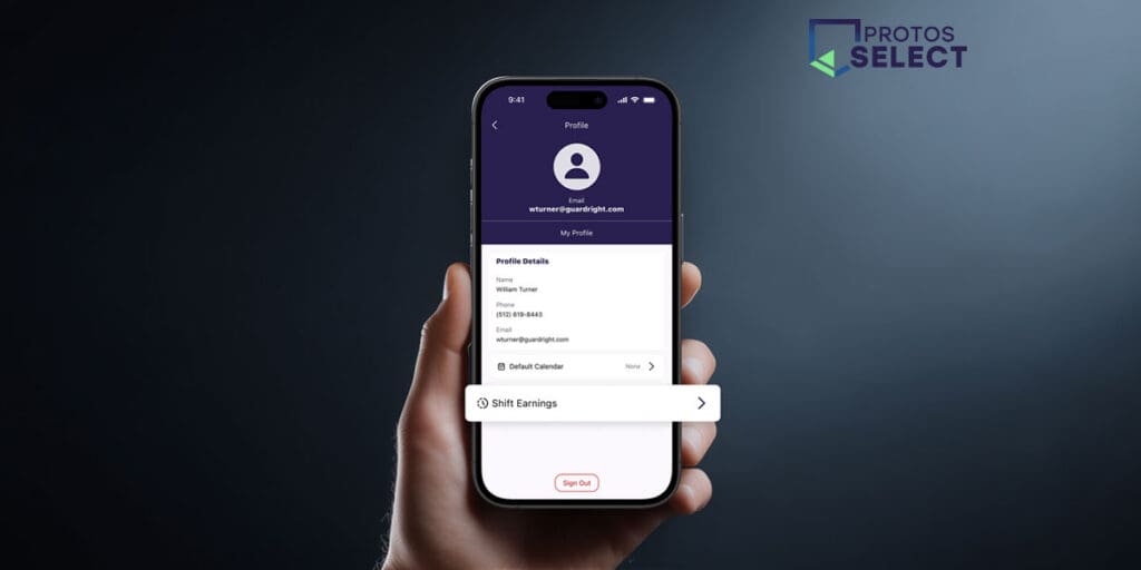 image of the pay transparency feature in the protos select app