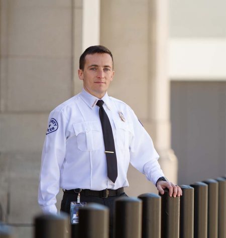 security guard standing at their post