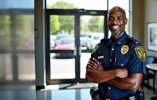 security guard standing at their post